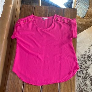 Speed Limit 98 Relaxed Pink Short Sleeve Blouse